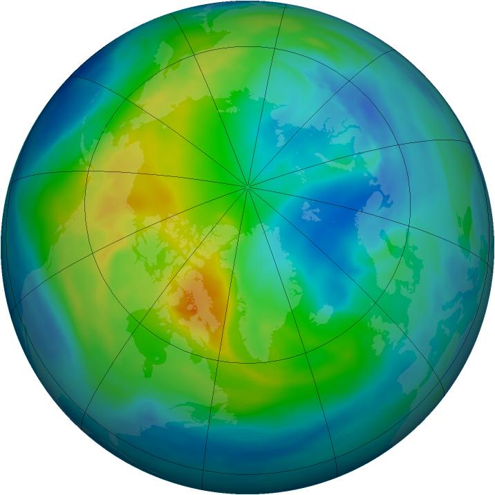 Arctic ozone map for 06 November 2005